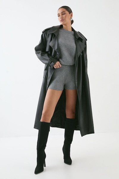 MissPap Brushed Micro Knitted Shorts Grey