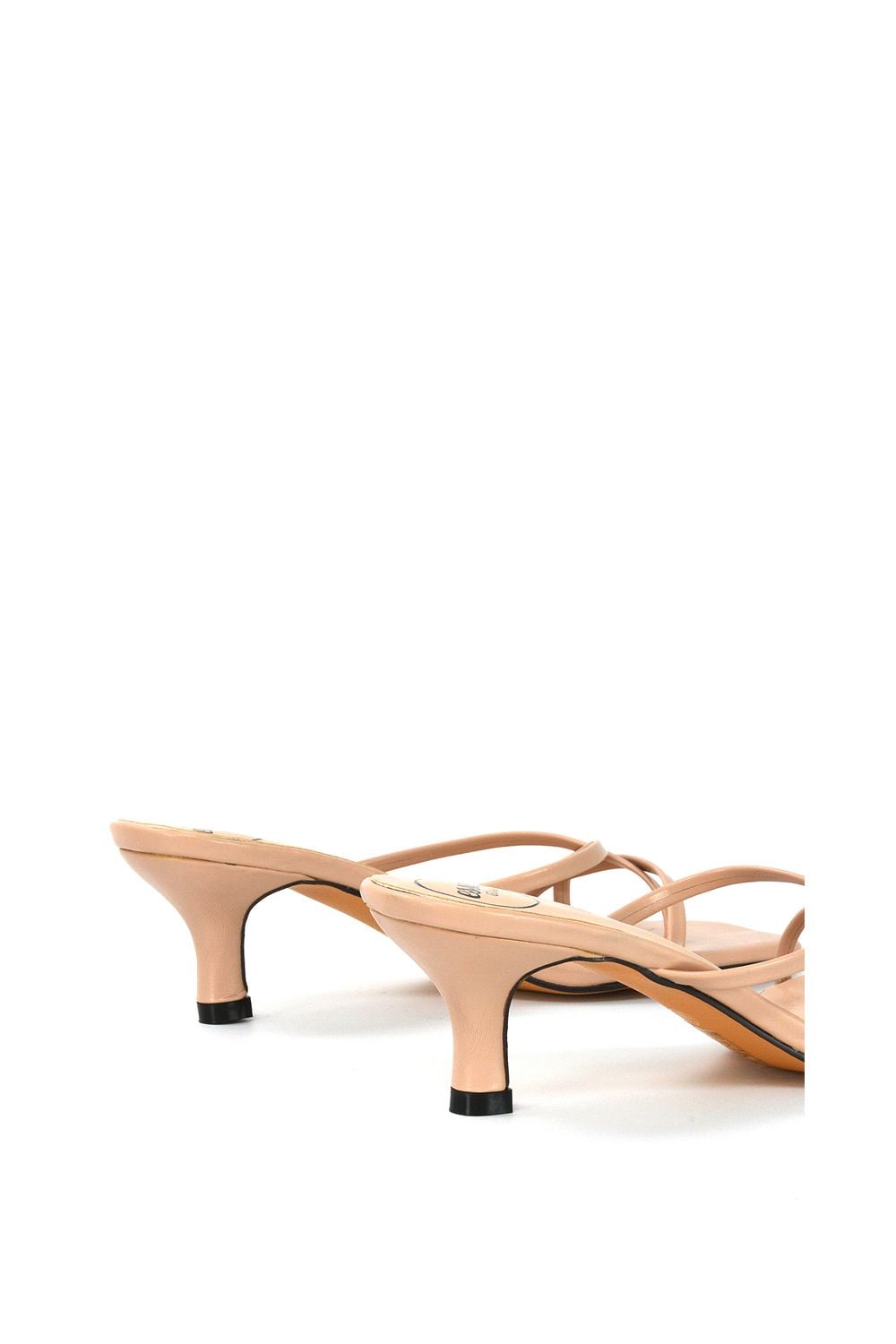 XY London 'Dream' Strappy Square Toe Kitten Heel Slip on Mule Sandals image 4