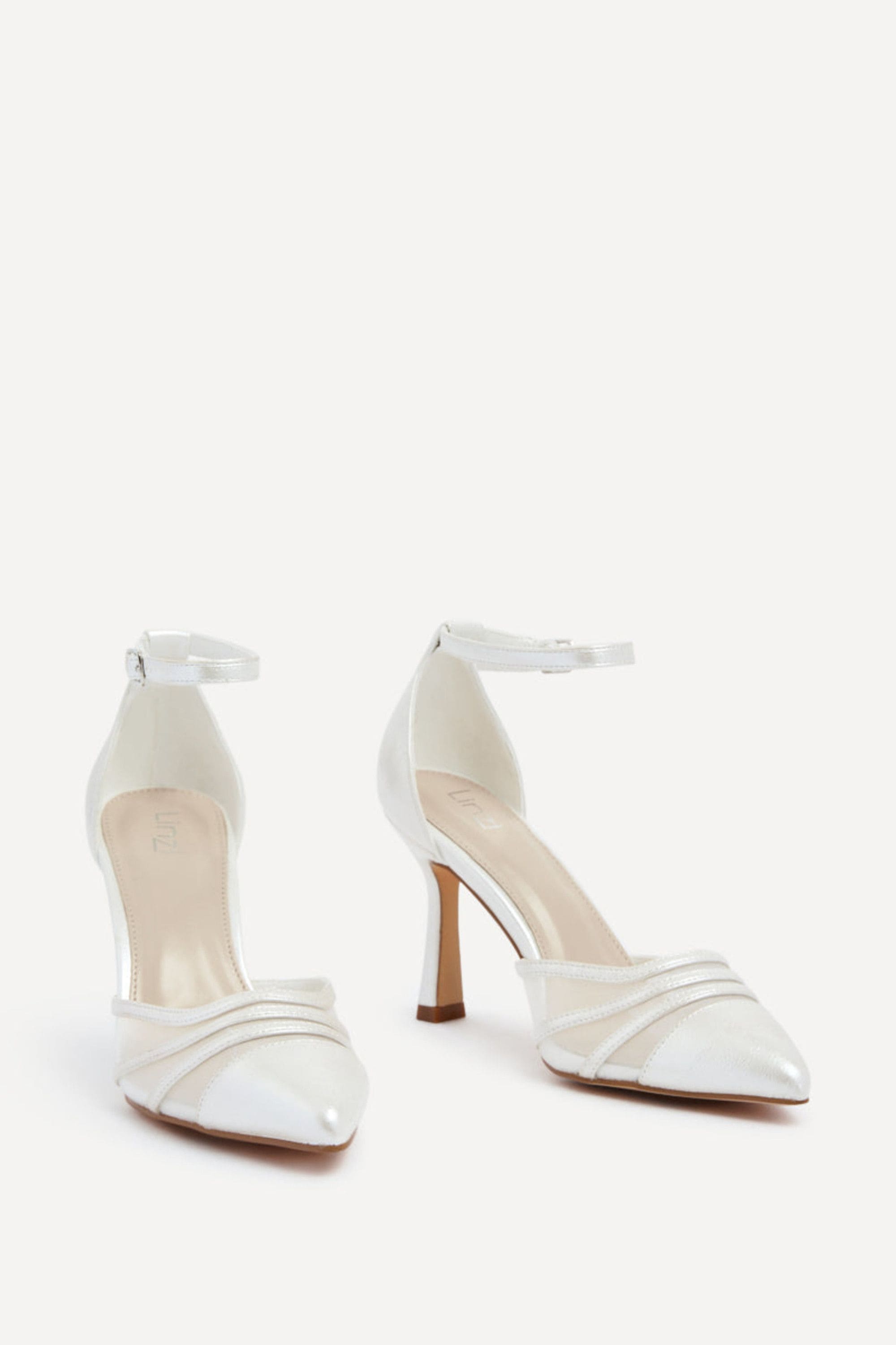 Linzi Rosalind Ivory Satin Mesh Court Heel image 3