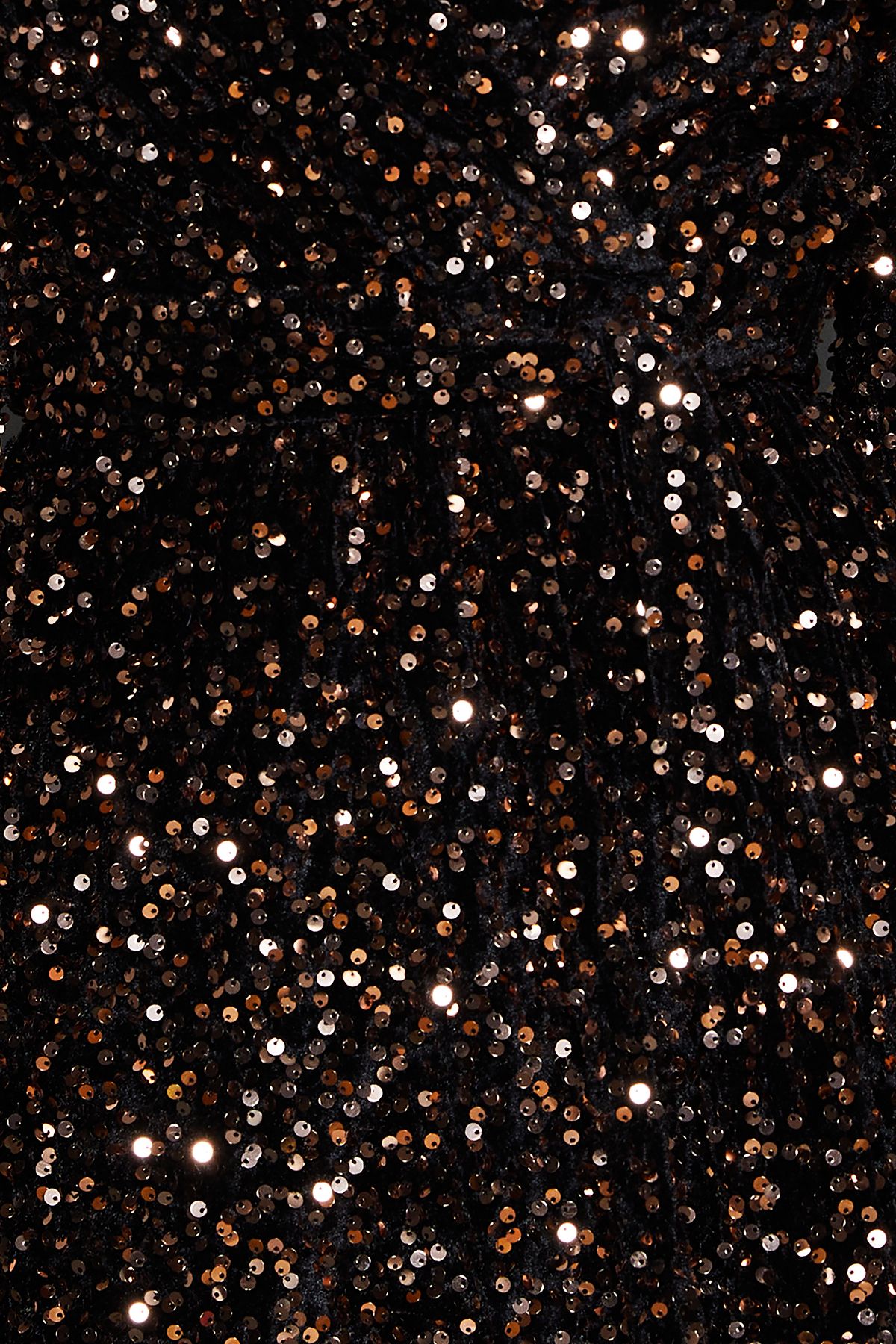 Dorothy Perkins Wrap Velvet Sequin Long Sleeve Mini Dress Bronze image 5