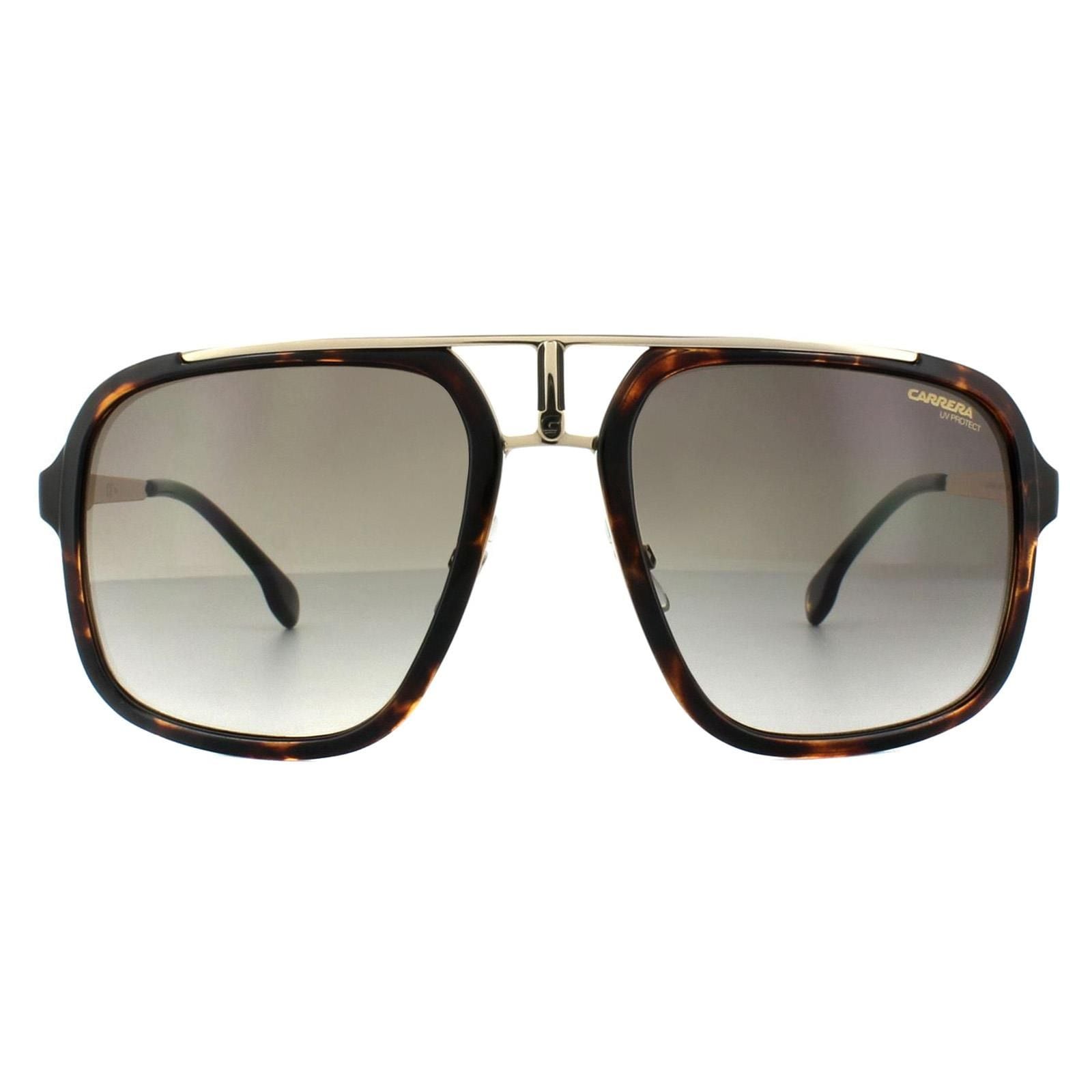 Carrera Square Havana Gold Brown Gradient Sunglasses image 1