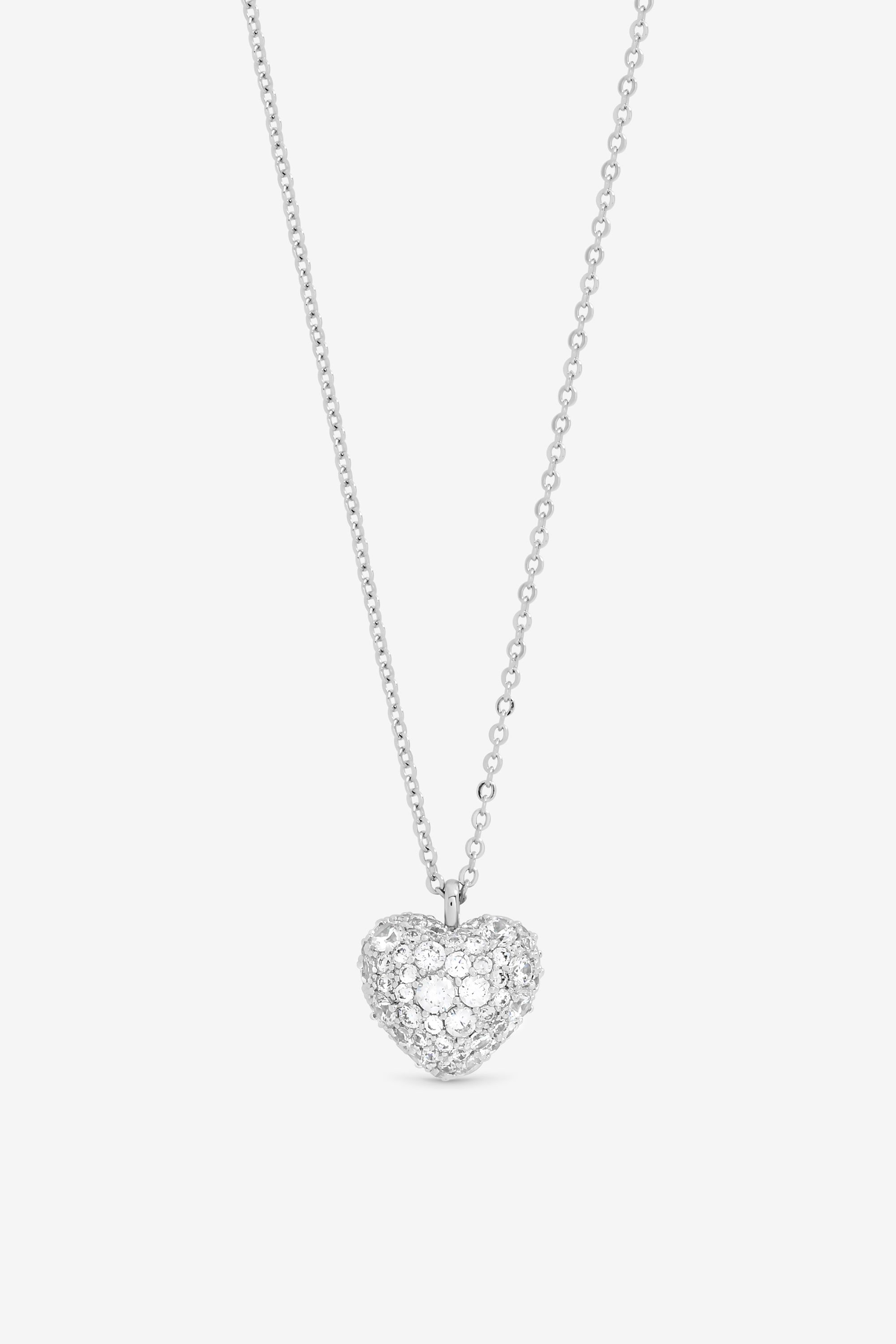 Jon Richard Rhodium Plated and Pave Heart Pendant - Gift Box image 1