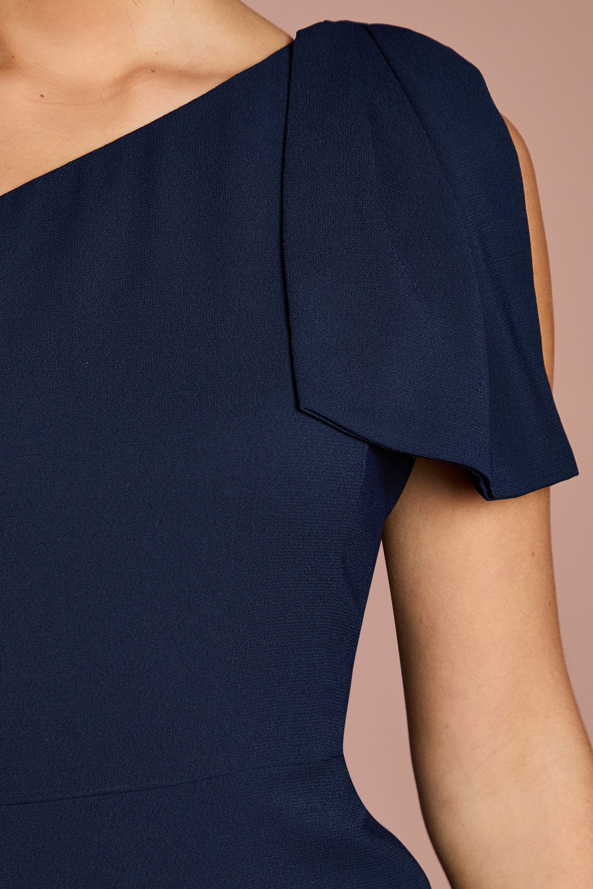 Coast Bow One Shoulder Midi Bridesmaid Dress Navy image 5