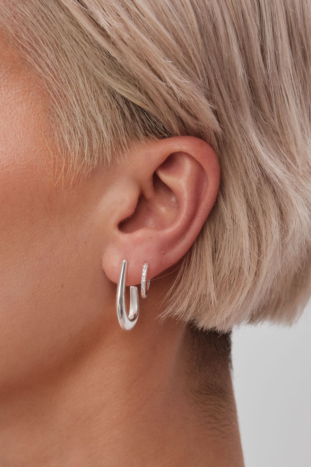 Simply Silver Simply Silver Sterling Silver 925 Mini Diamond Cut Hoop Earrings image 2