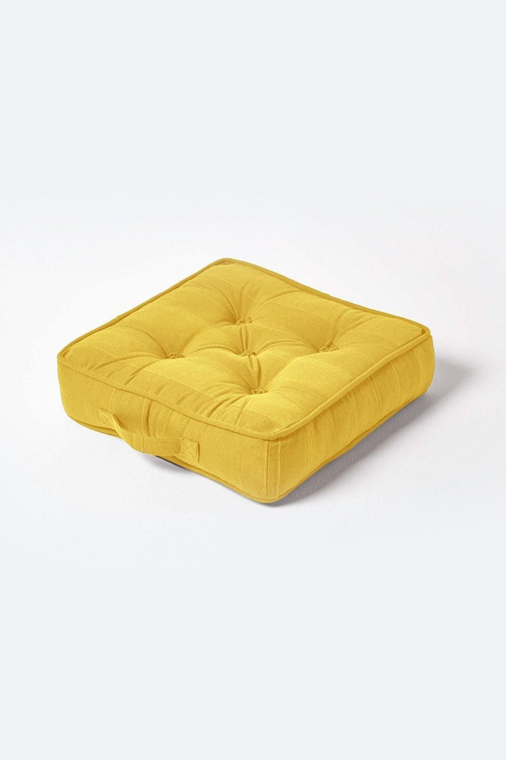 Homescapes Rajput Ribbed Cotton Floor Cushion image 1