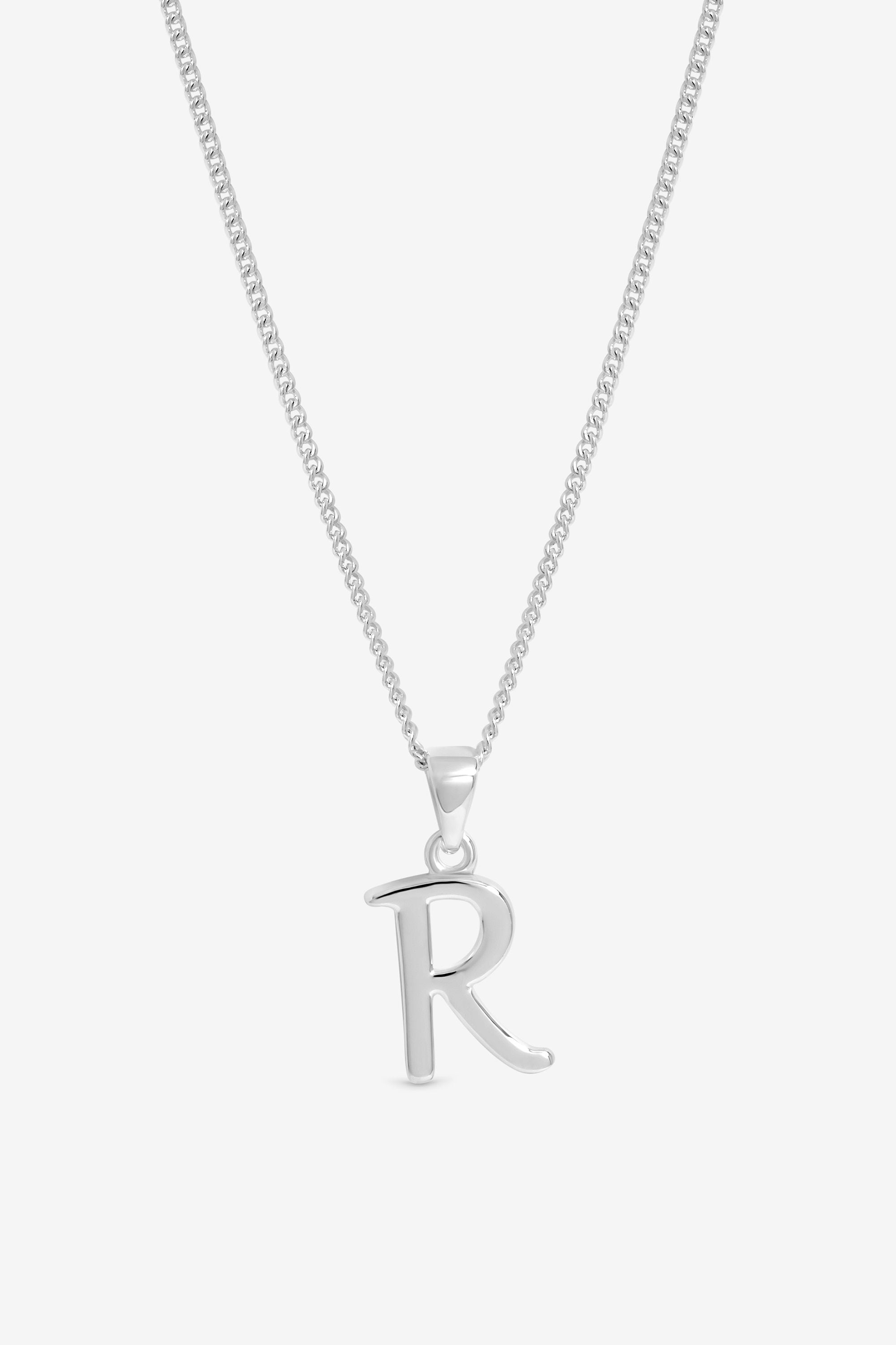 Simply Silver Sterling Silver 925 Initial Pendant - R image 1