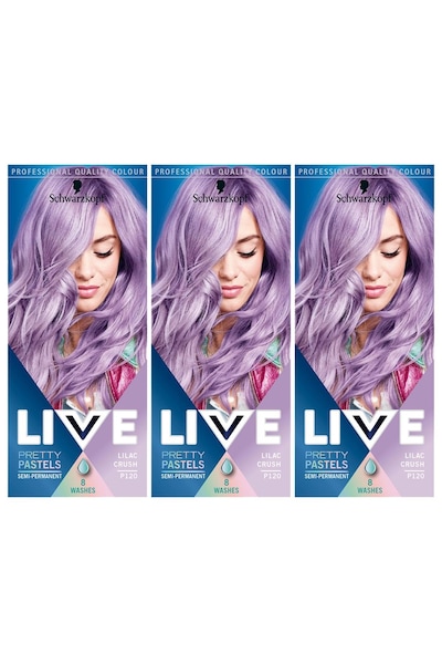 Schwarzkopf Live Ultra Brights 'Hair Dye' P120 Lilac Crush 3x