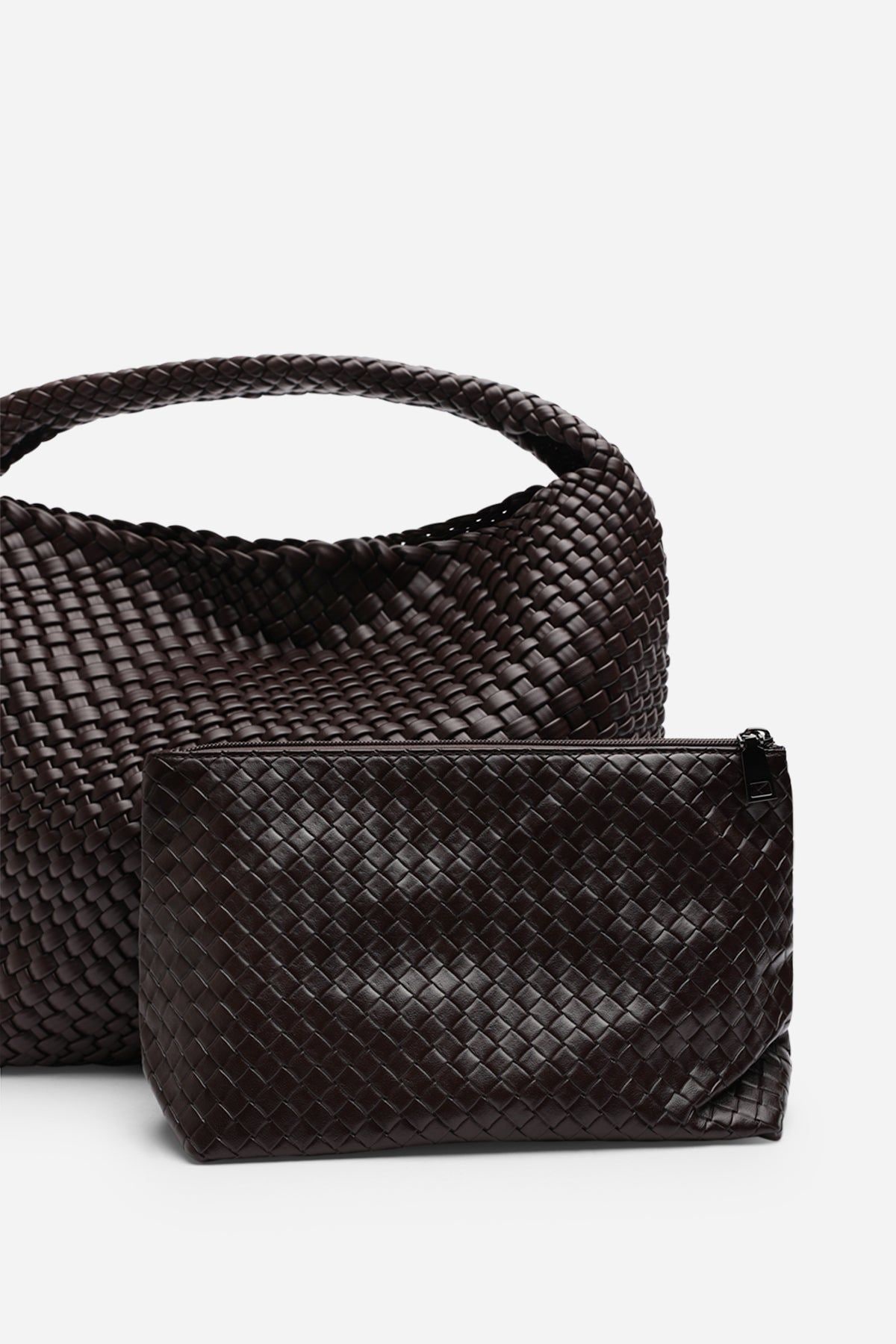 Where's That From 'Stone' Weave Detail Faux Leather Shoulder Bag image 5