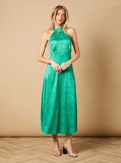 Oasis Bias Halterneck Midi Dress Green