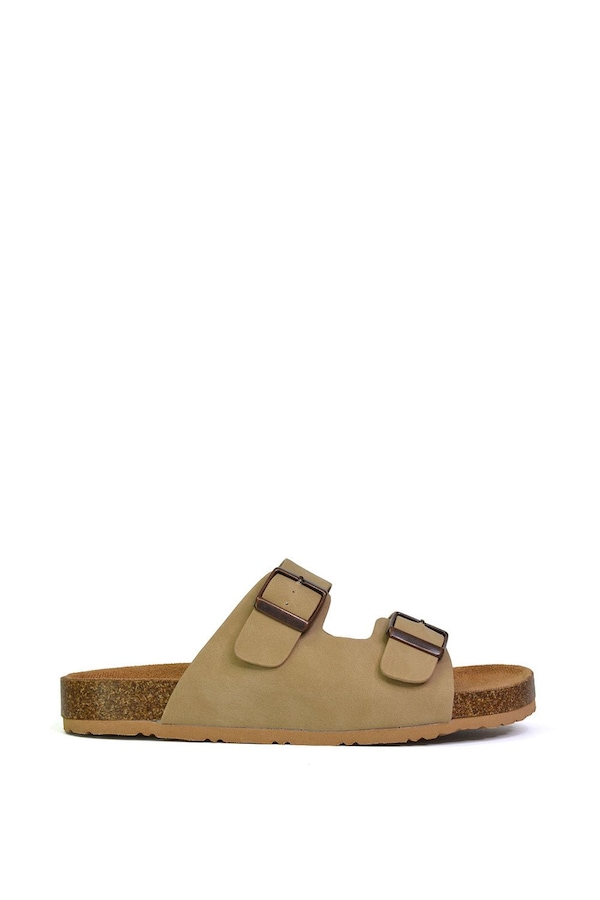 XY London 'Star' Double Strap Buckle Up Summer Slip On Flat Sandals