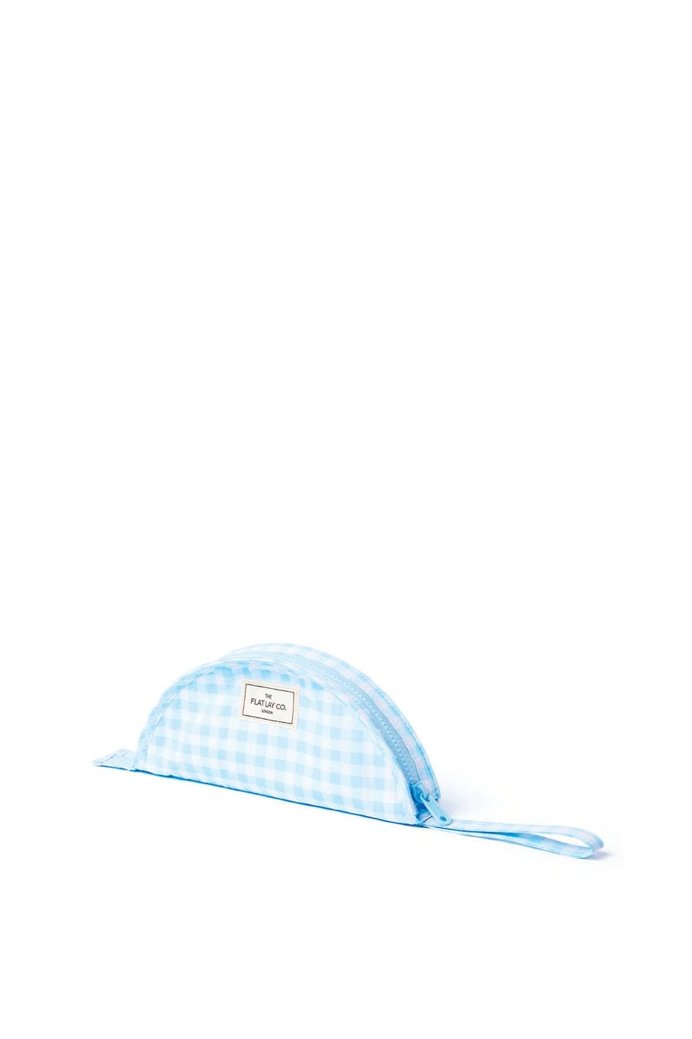 The Flat Lay Co Parachute Lunar Flat Lay Makeup Pouch - Baby Blue Gingham Multi image 1