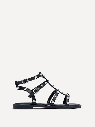Linzi Billie Black Studded Gladiator Sandal