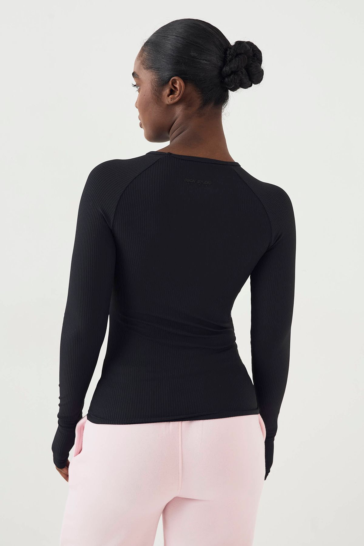 DSGN Studio DSGN Studio Ultra Sculpt Rib Long Sleeve Top Black image 2