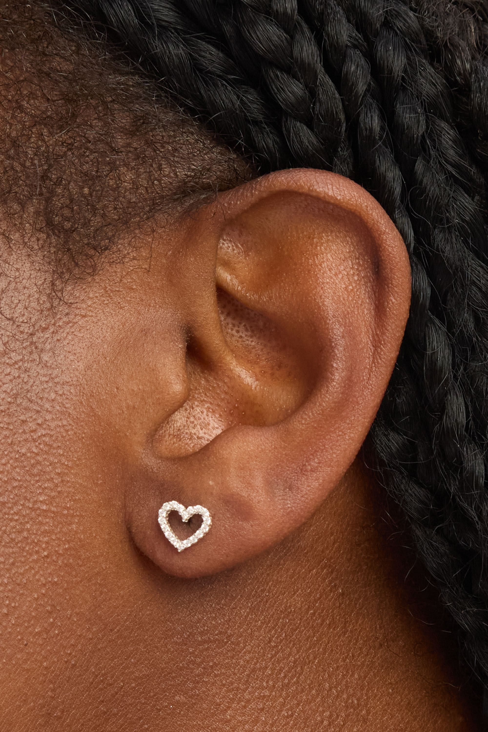 Simply Silver Sterling Silver 925 Cubic Zirconia Open Heart Earrings - Gift Sleeve image 3