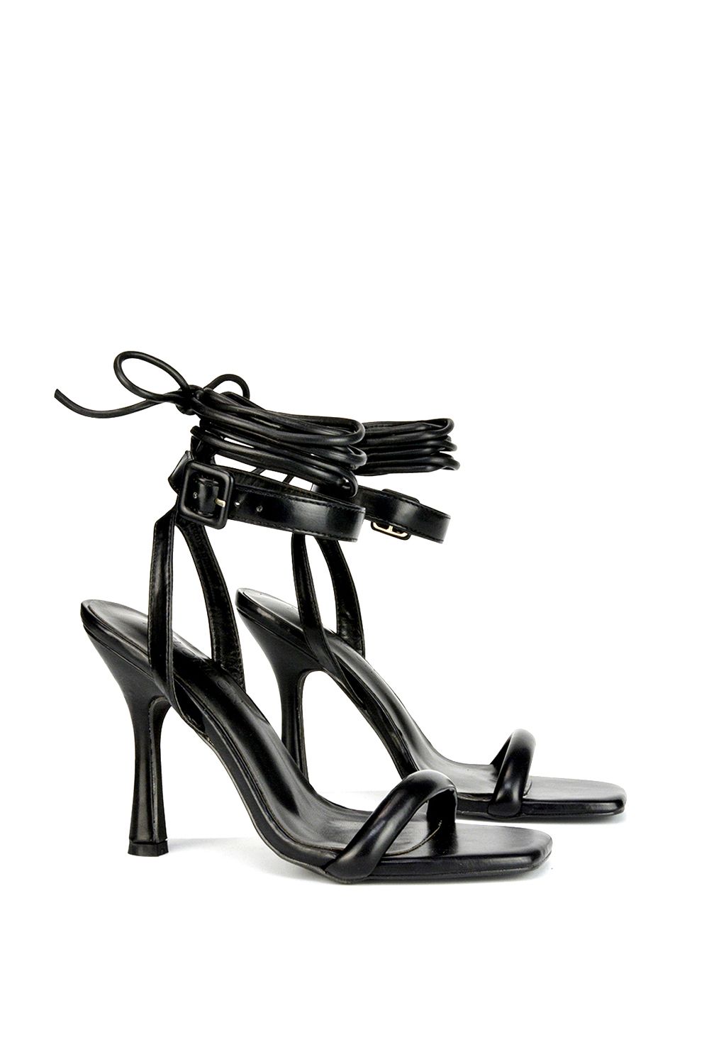 XY London 'Althea' Square Toe Lace up Strappy High Heel Sandals image 2
