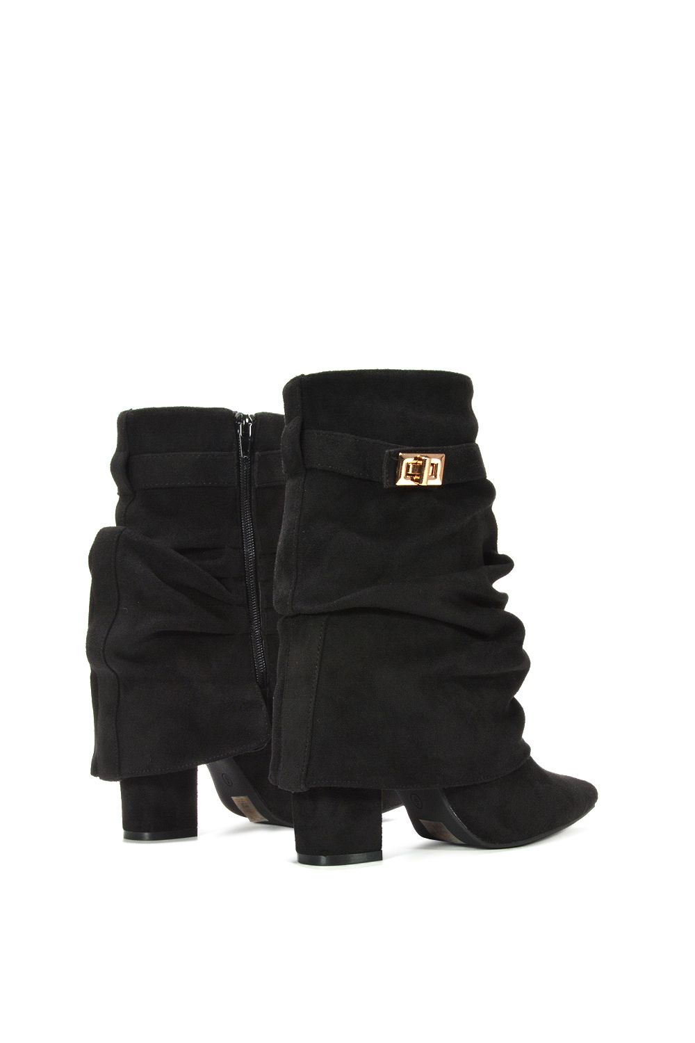 XY London 'Thalia' Pointed Ruched Block Heel Slouchy Booties image 4