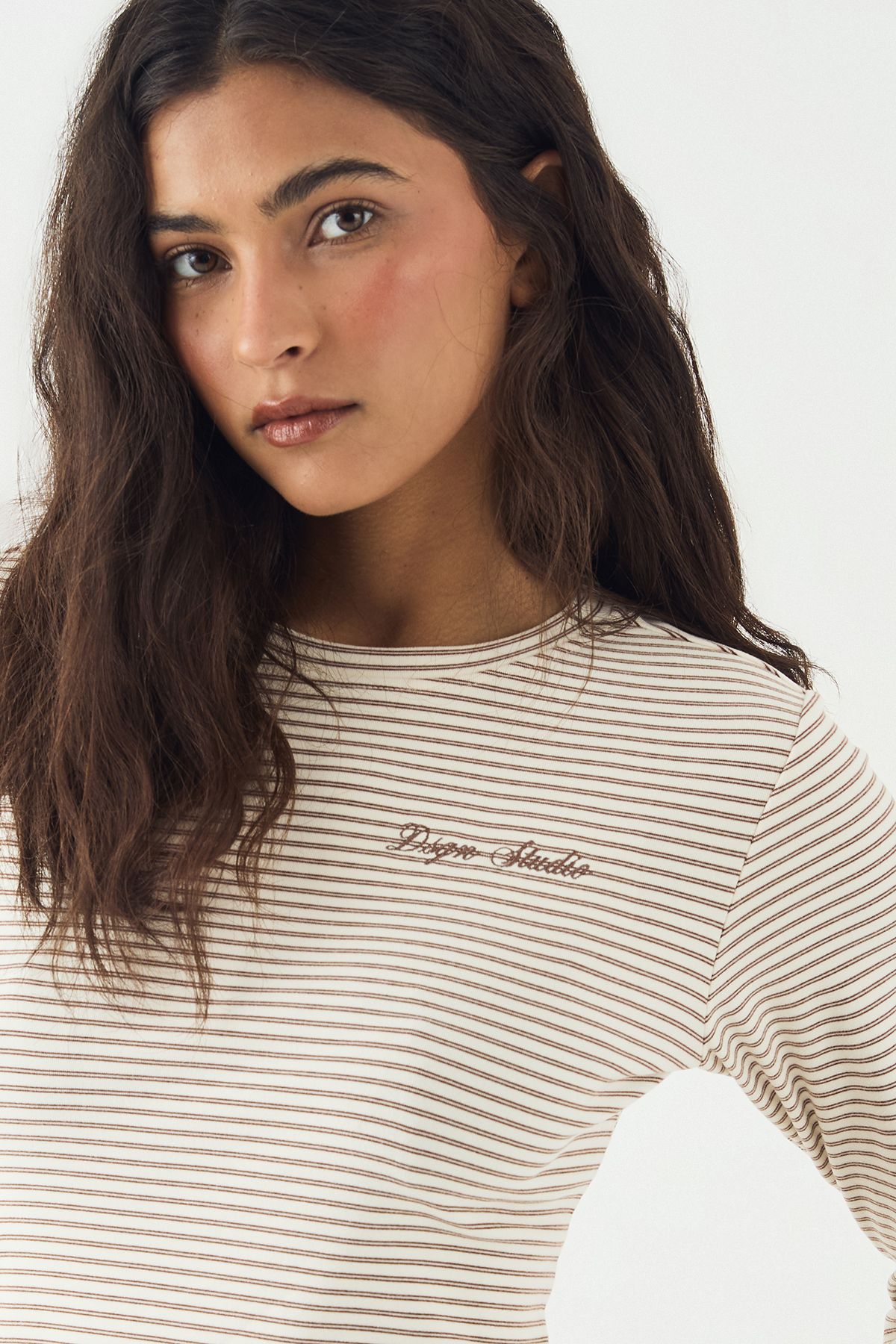 DSGN Studio DSGN Studio Soft Stripe Long Sleeve Top Ecru image 4