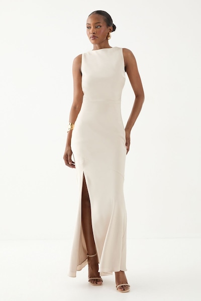 MissPap High Neck Cowl Back Bridesmaid Dress Champagne