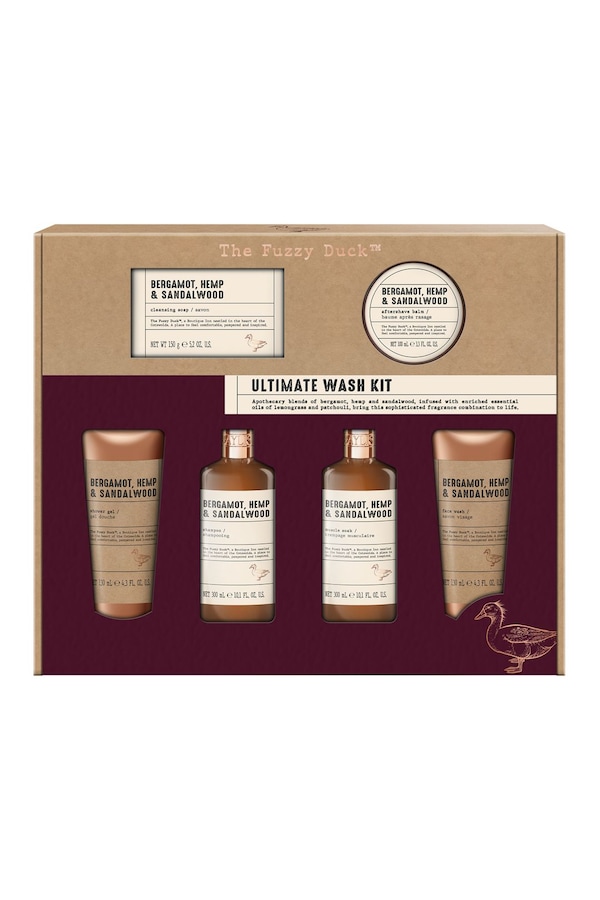 Baylis & Harding The Fuzzy Duck Bergamot, Hemp & Sandalwood Men's Ultimate Wash Kit Gift Set Multi