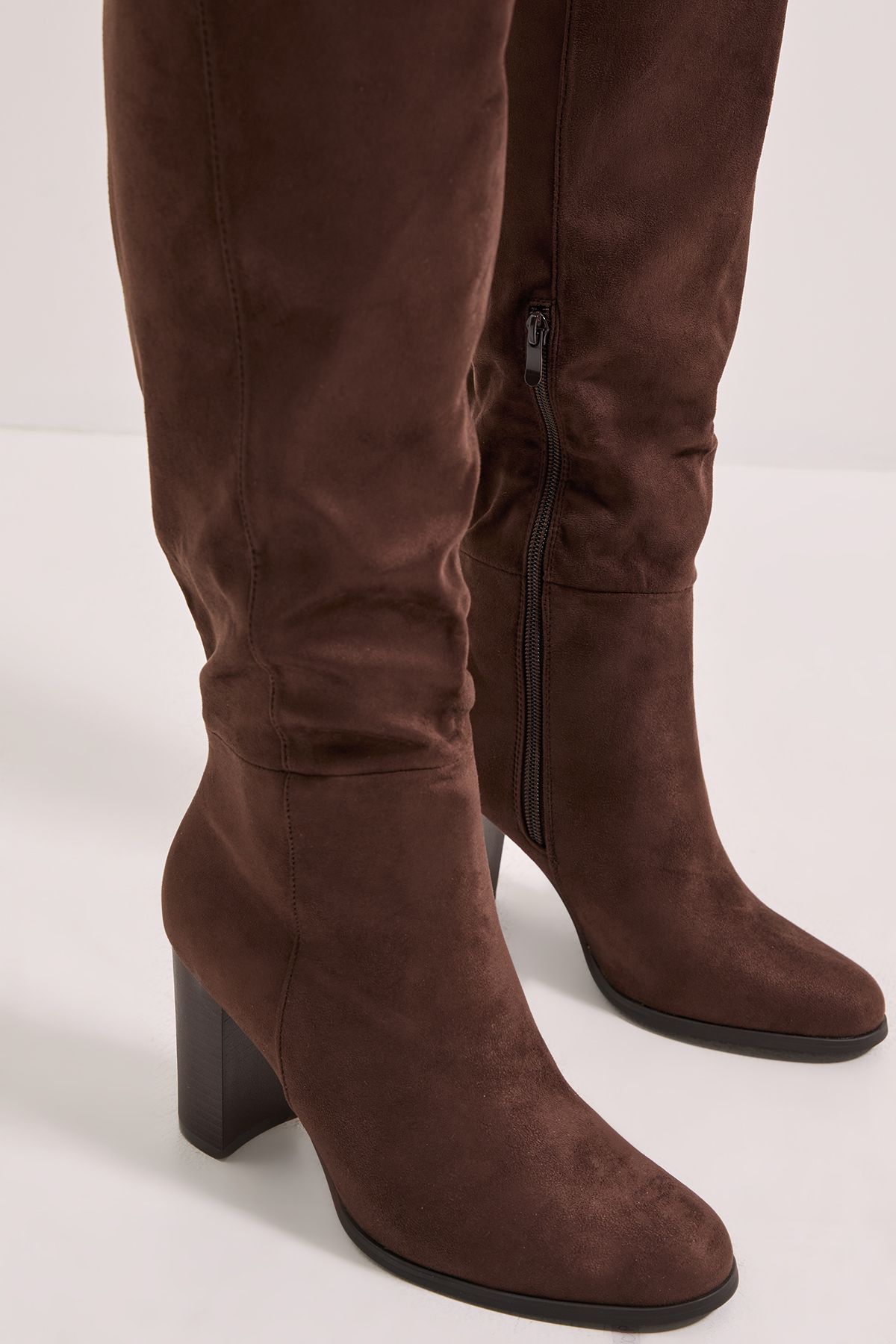 Dorothy Perkins Kit High Block Heel Knee High Boots Brown image 4