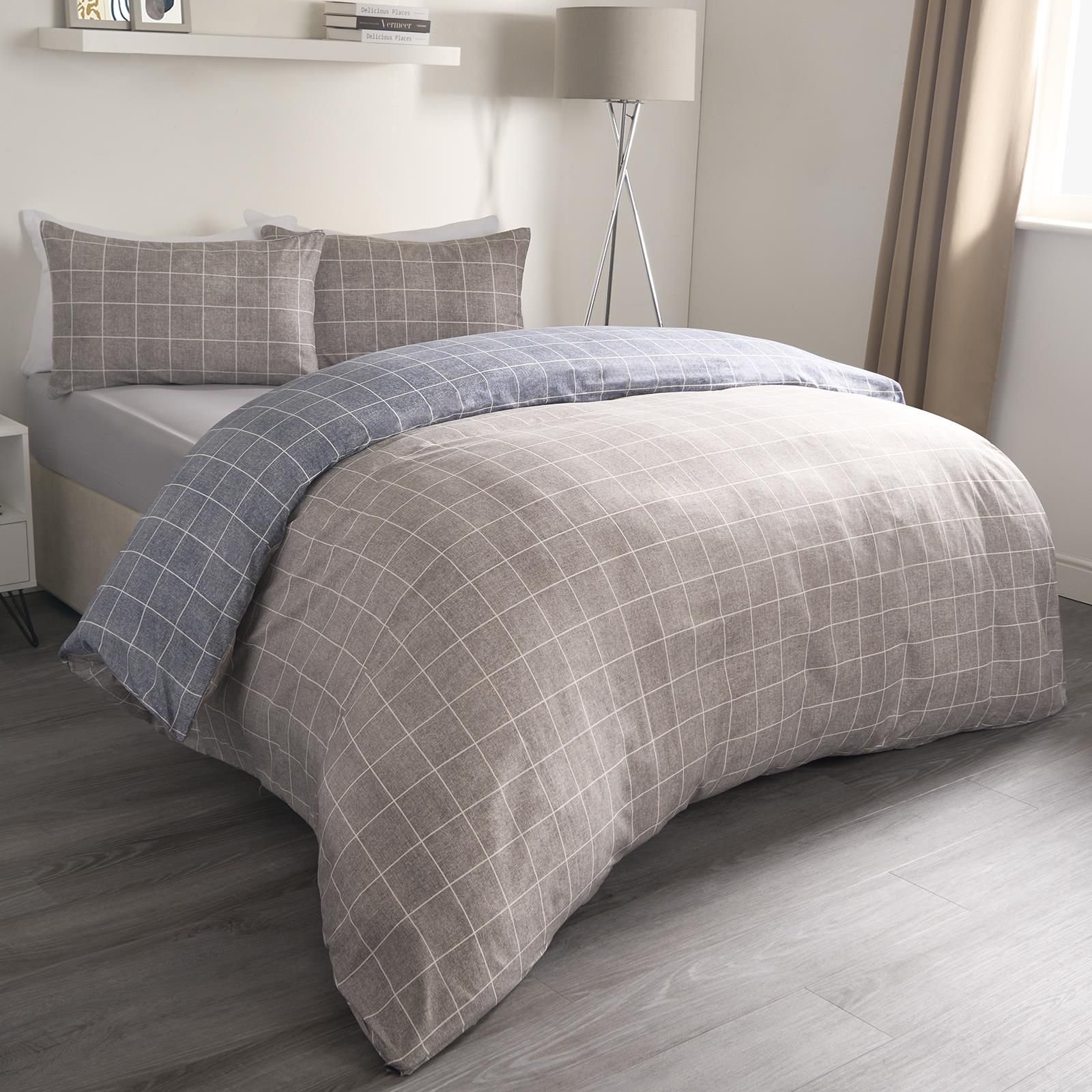 OHS Check Duvet Cover Bedding Set Quilt Pillowcase image 6