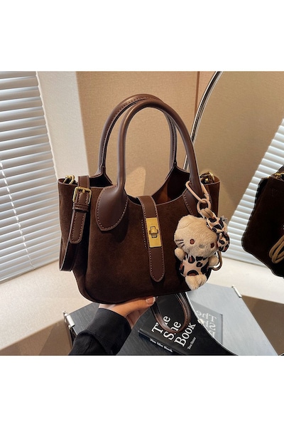 XY London 'Elisie' Mini Tote Crossbody Handbag with Plush Charm