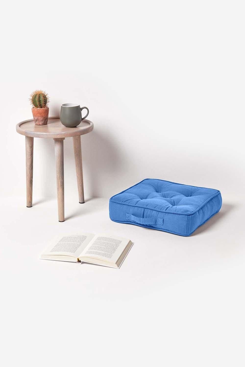 Homescapes Rajput Ribbed Cotton Floor Cushion image 2