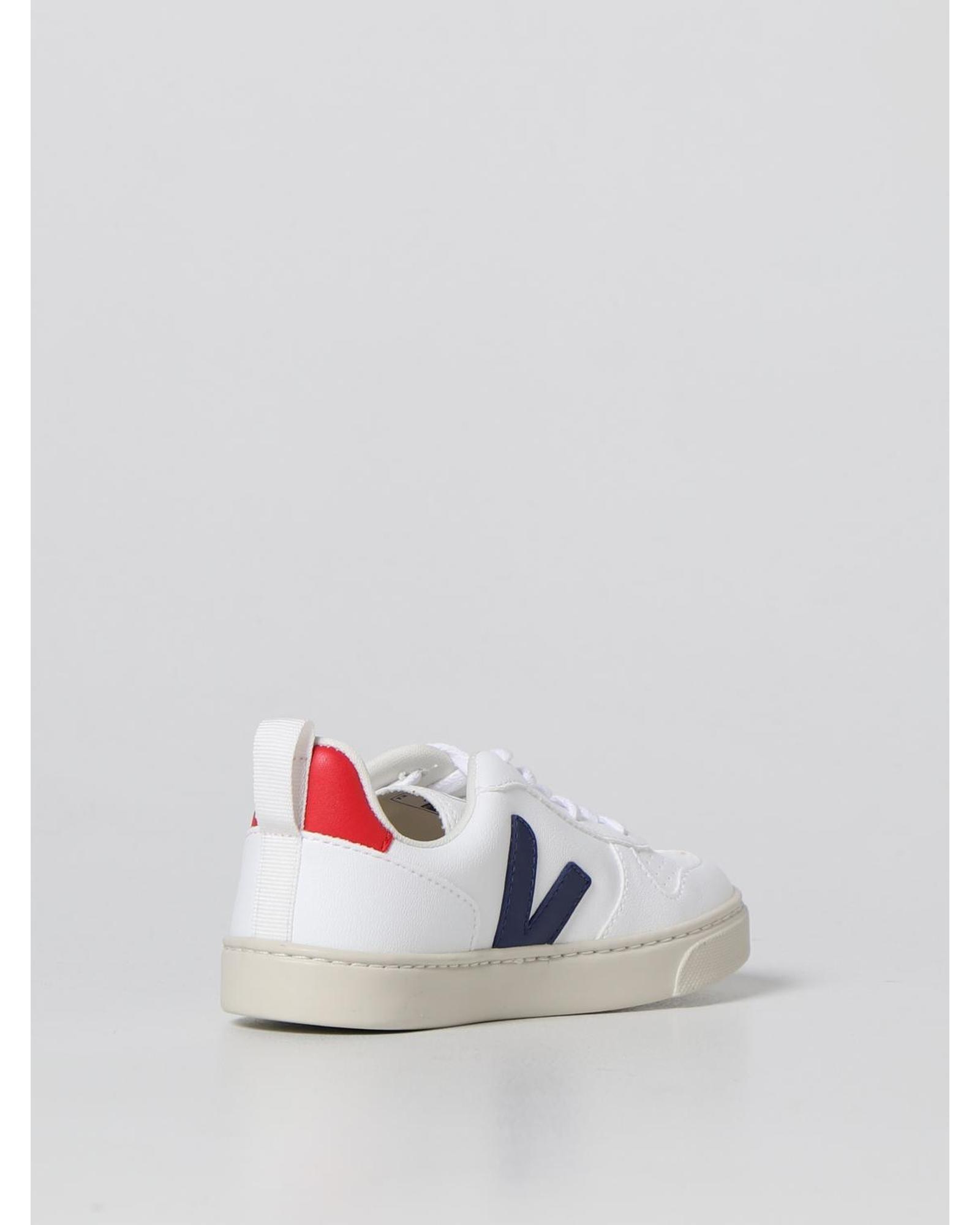 Veja V10 Leather Sneaker Kids - White Footwear image 3