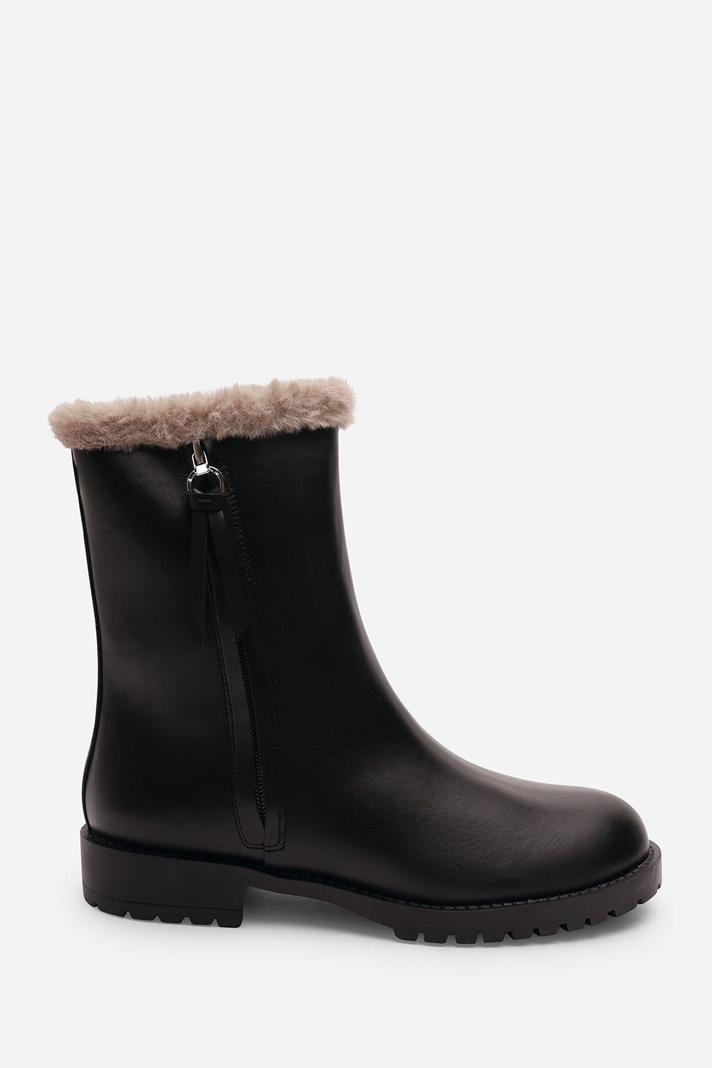 Where's That From 'Virena' Wide Fit Mid Calf Low Heel Boots with Faux Fur Trim Side Zip image 2