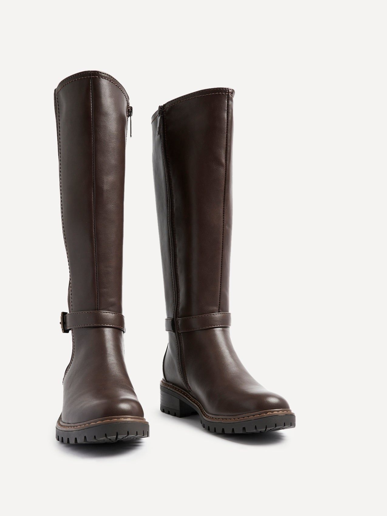 Linzi Gilded Brown Faux Leather High Leg Boot image 3