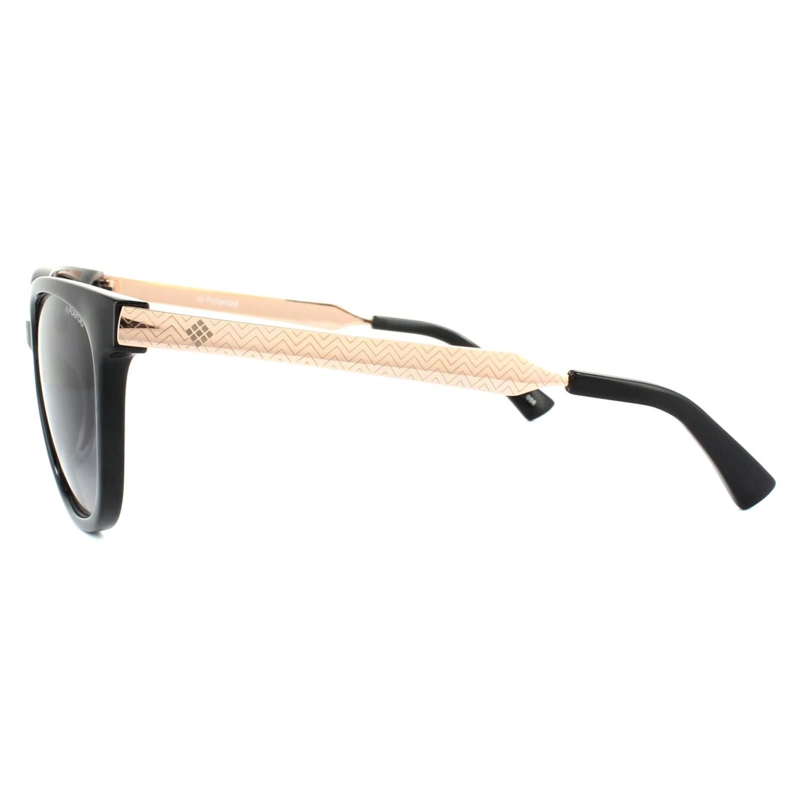Polaroid Cat Eye Black Rose Gold Grey Gradient Polarized Sunglasses image 3
