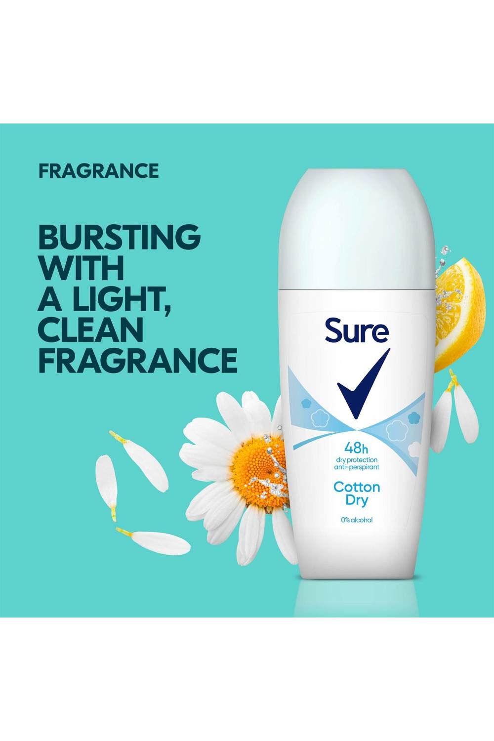 Sure Women Roll On 'Antiperspirant Deodorant' 48Hrs Protection, 6x50ml image 3