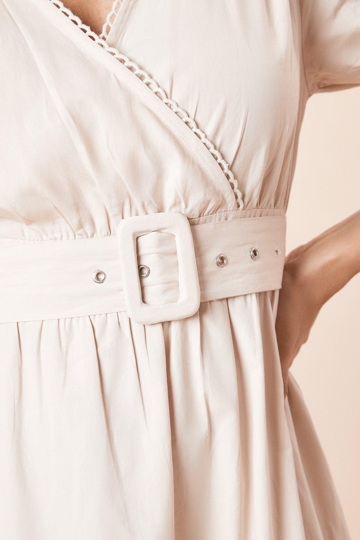 Dorothy Perkins Poplin Shirt Dress Stone image 5