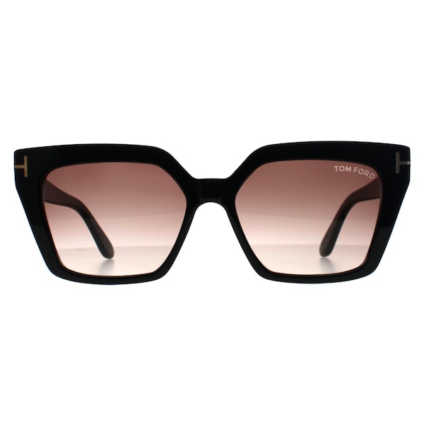 Tom Ford Cat Eye Shiny Black Purple Brown Gradient Winona FT1030