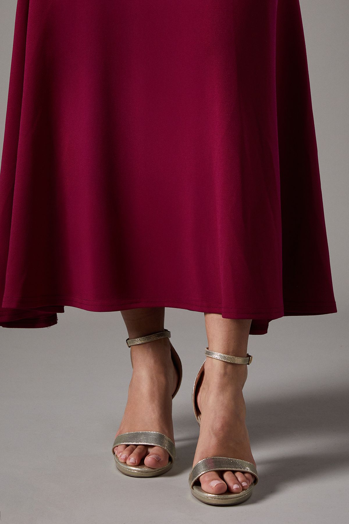 Coast Talia Satin Platform High Heel Sandals Gold image 2