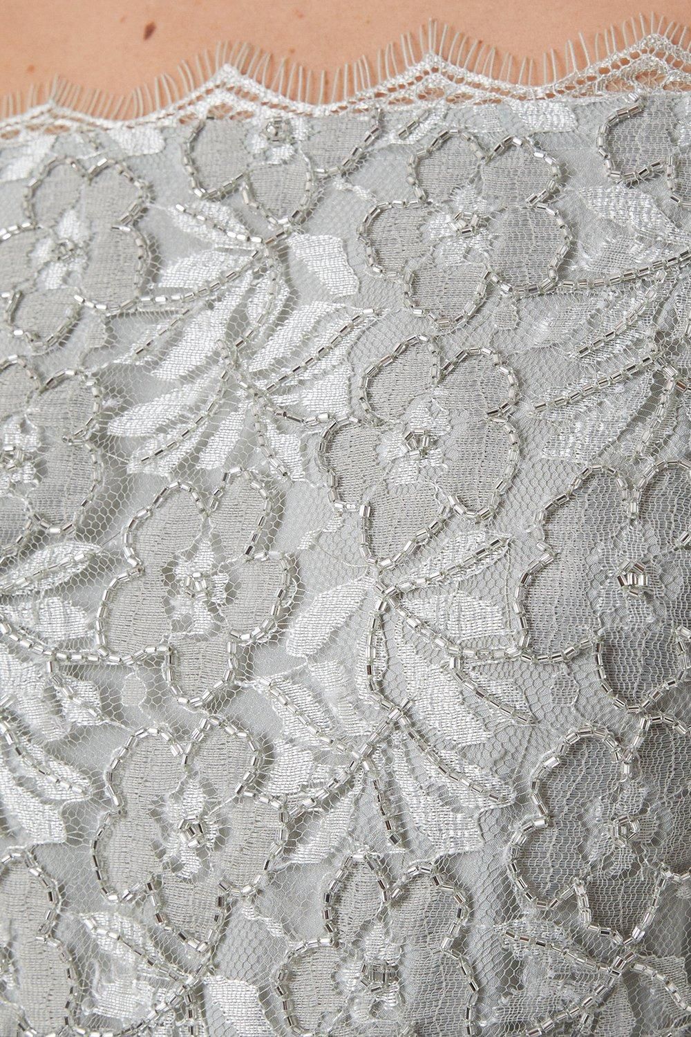 Coast Embellished Lace Bardot Midi Bridesmaid Dress Sage image 5