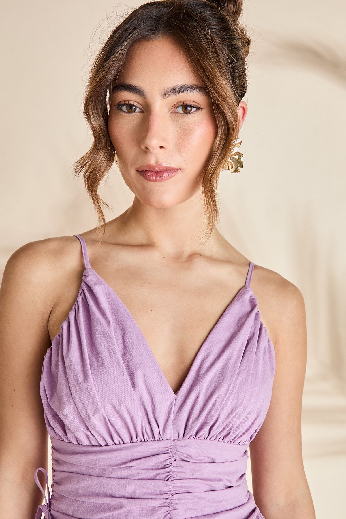 Coast Strappy Multi Ruffle Midi Holiday Dress Purple image 4