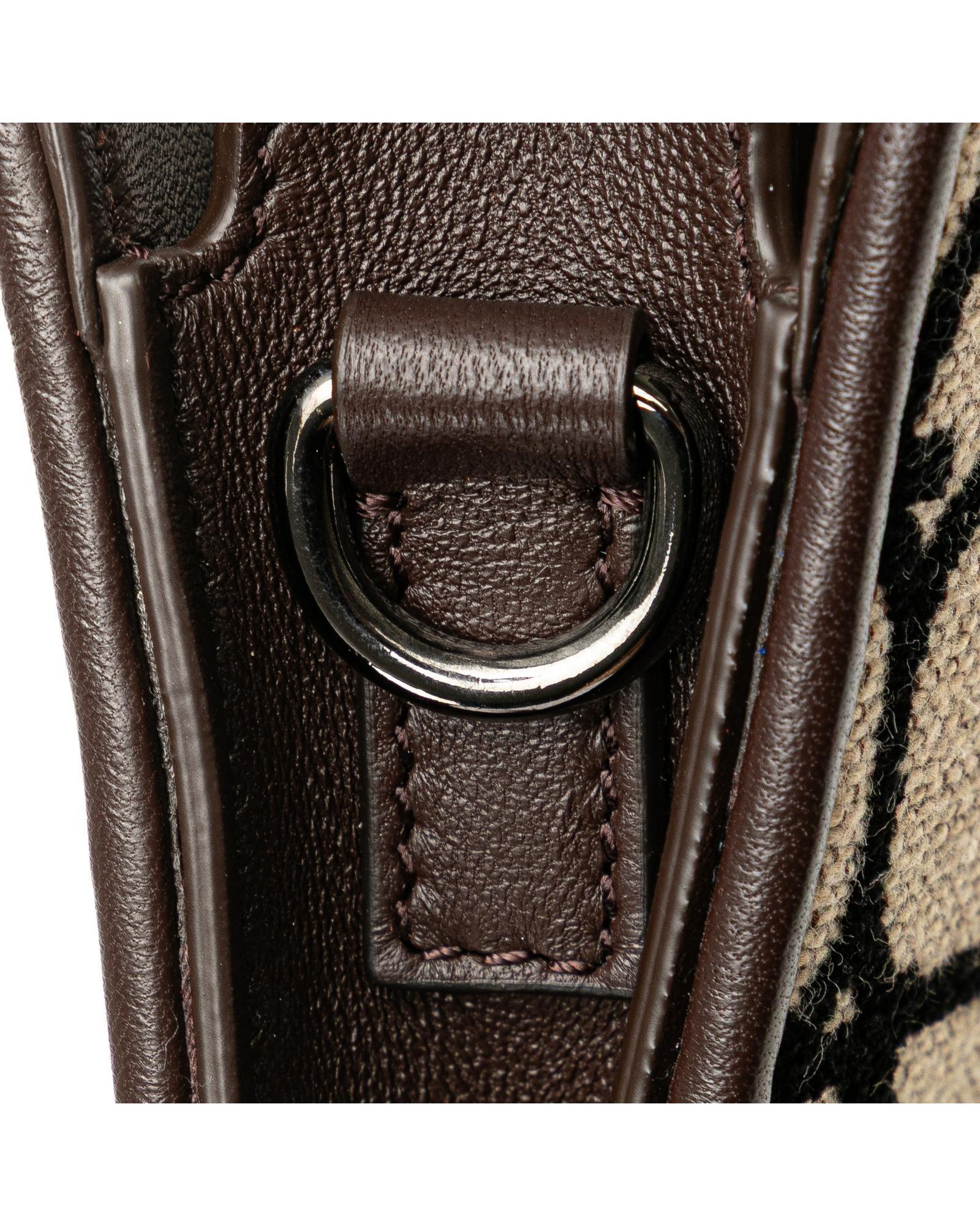 Valentino Preloved Monogram Shoulder Bag Wo - Brown Satchel image 10