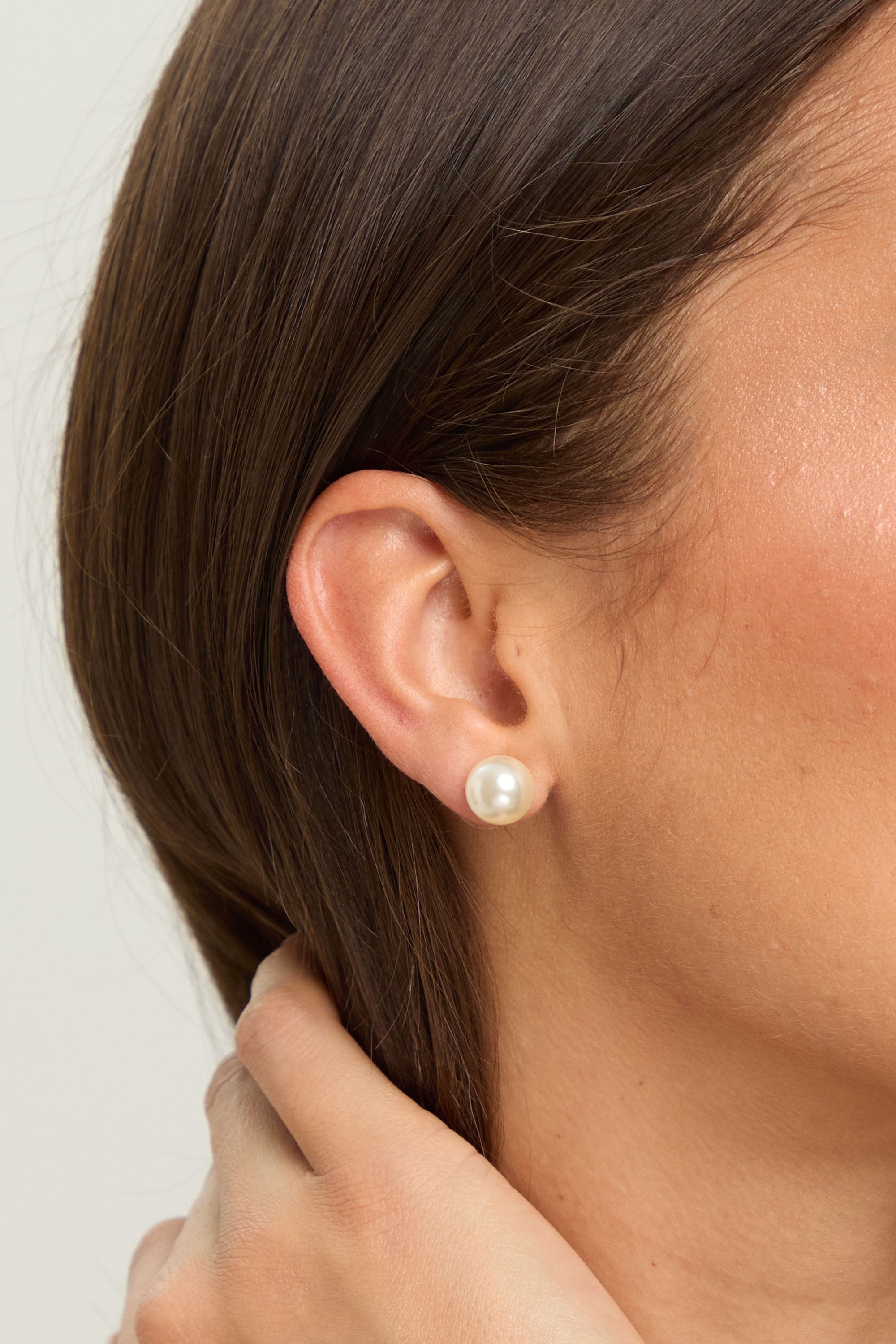 Jon Richard Cream Small Pearl Earrings image 2