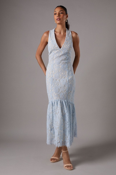 Coast Lace Maxi Dress Pale Blue