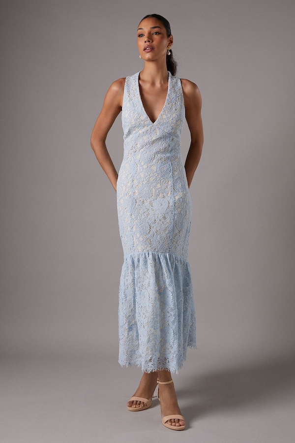 Coast Lace Maxi Dress Pale Blue