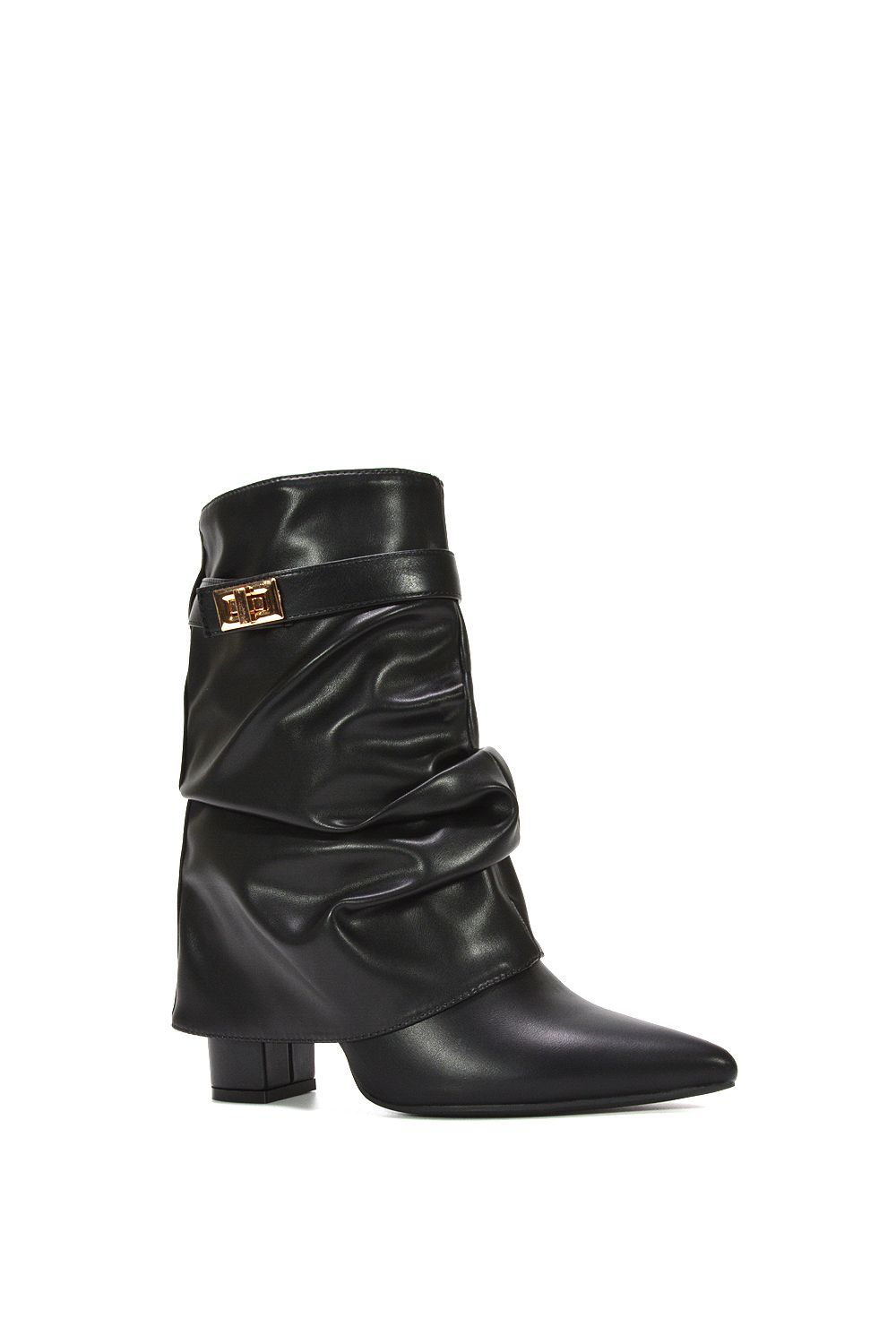 XY London 'Thalia' Pointed Ruched Block Heel Slouchy Booties image 2