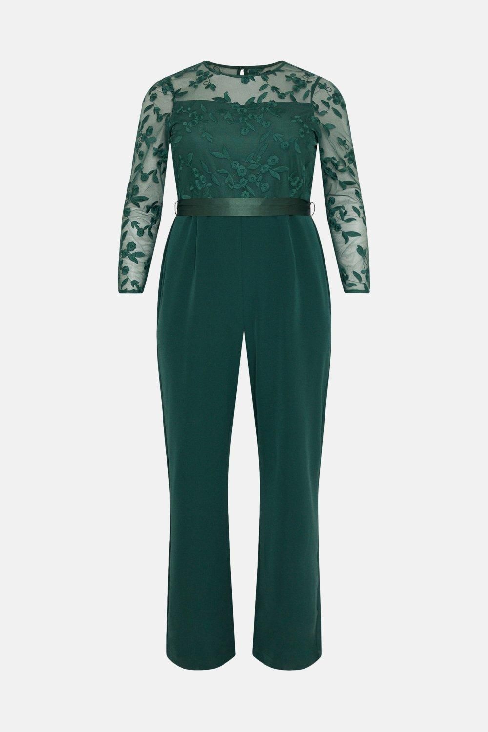 Coast Plus Size Embroidered Top Wide Leg Jumpsuit Forest image 4