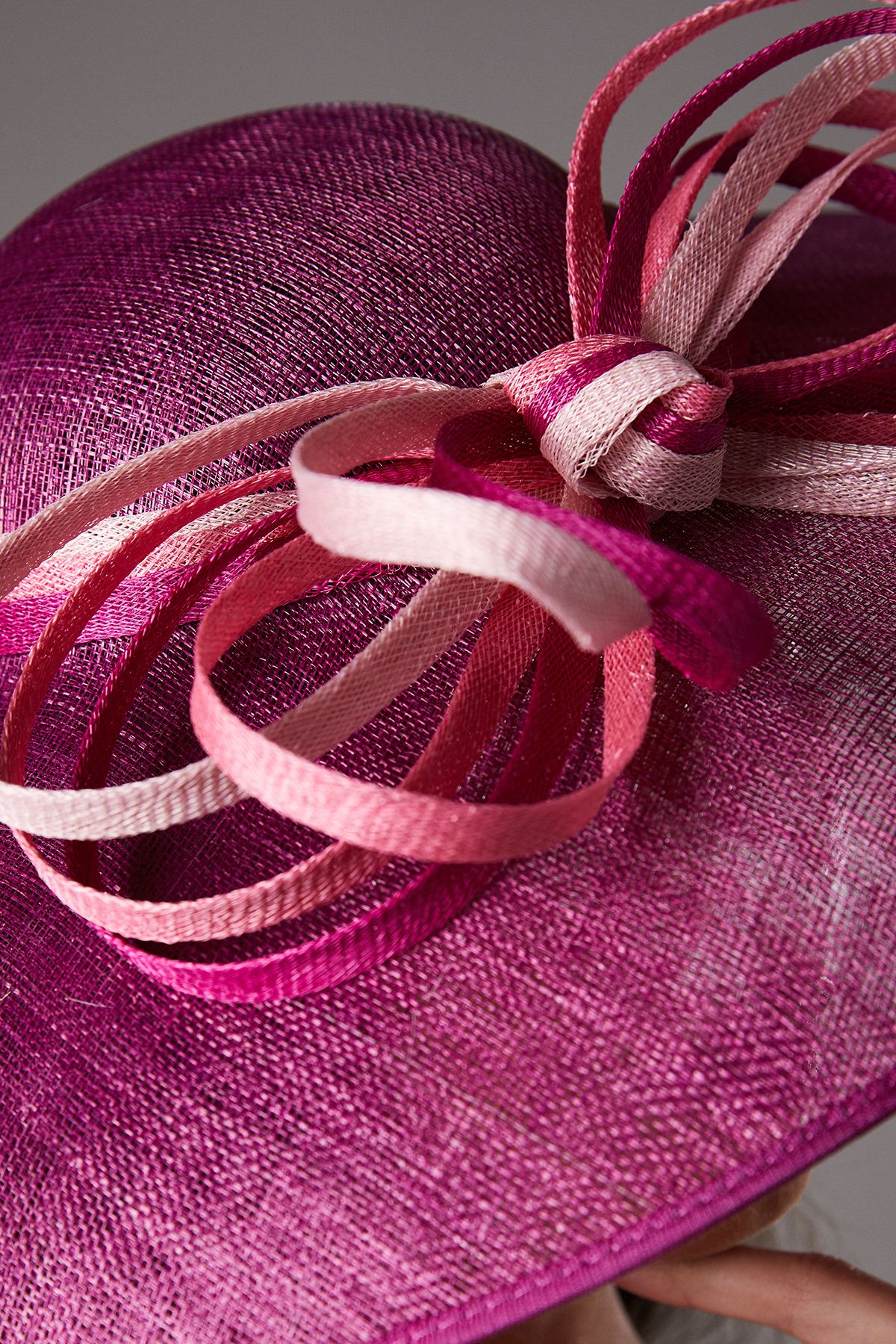 Coast Lisa Tan Bow Loop Wide Brim Hat Magenta image 3