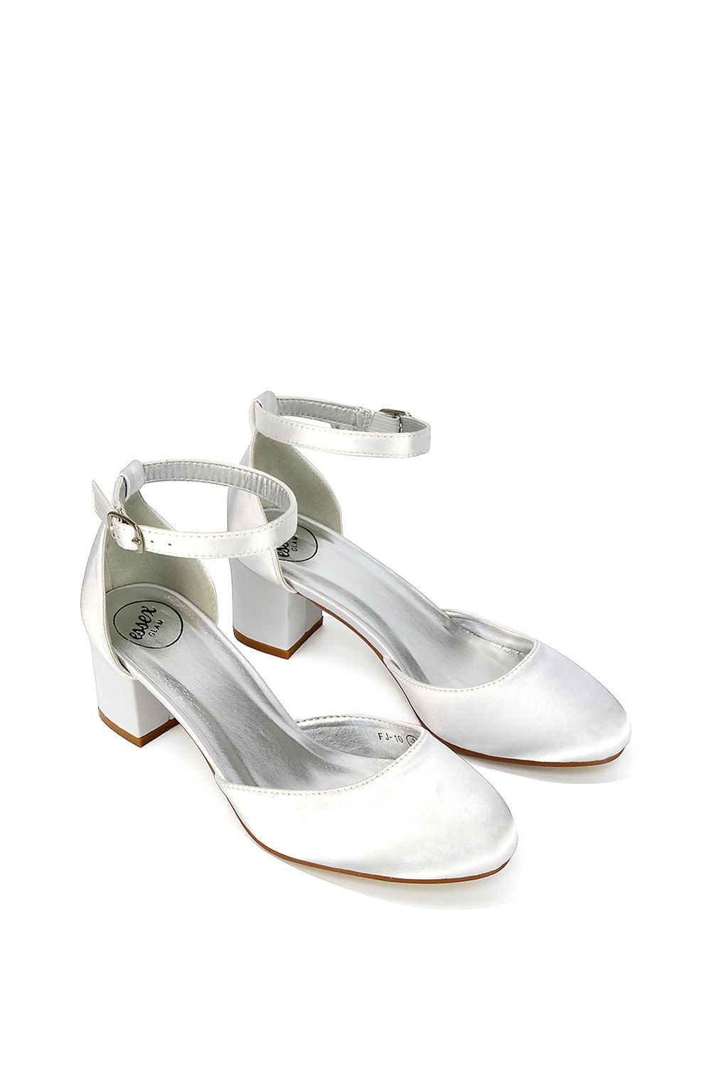 XY London 'Billie-May' Chunky Strappy Mid Block High Heels Court Shoes image 3