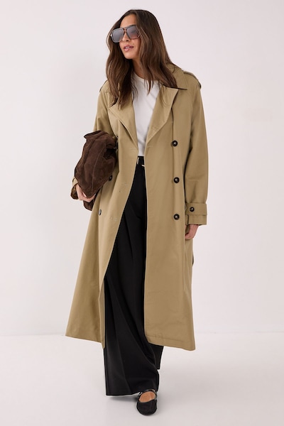 NastyGal Essentials Trench Coat Caramel