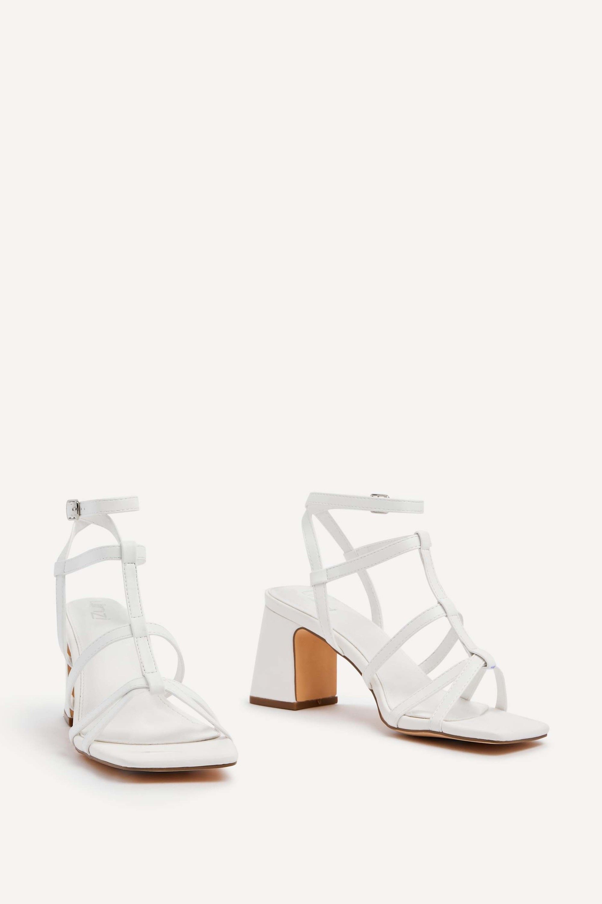 Linzi Velma White Faux Leather Gladiator Style Block Heel Sandal image 3