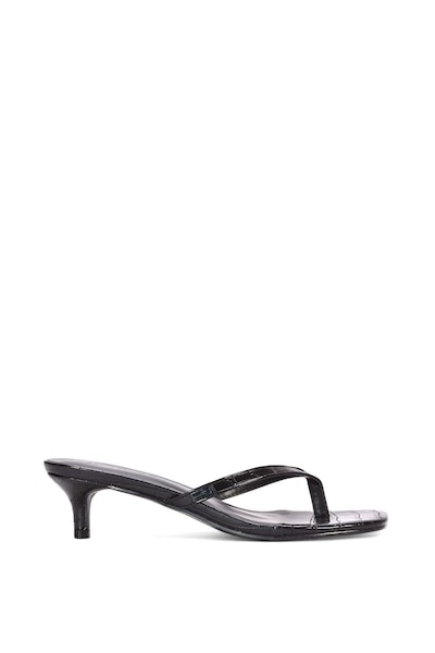 XY London 'Jane' Toe Post Low Kitten Heel Mule Sandal Shoes