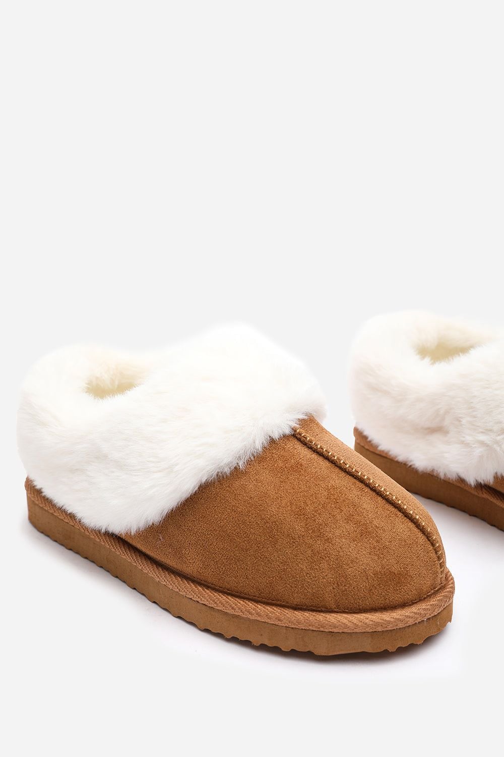 Where's That From 'Inaya' Mule Slippers with Faux Fur Collar Trim image 5