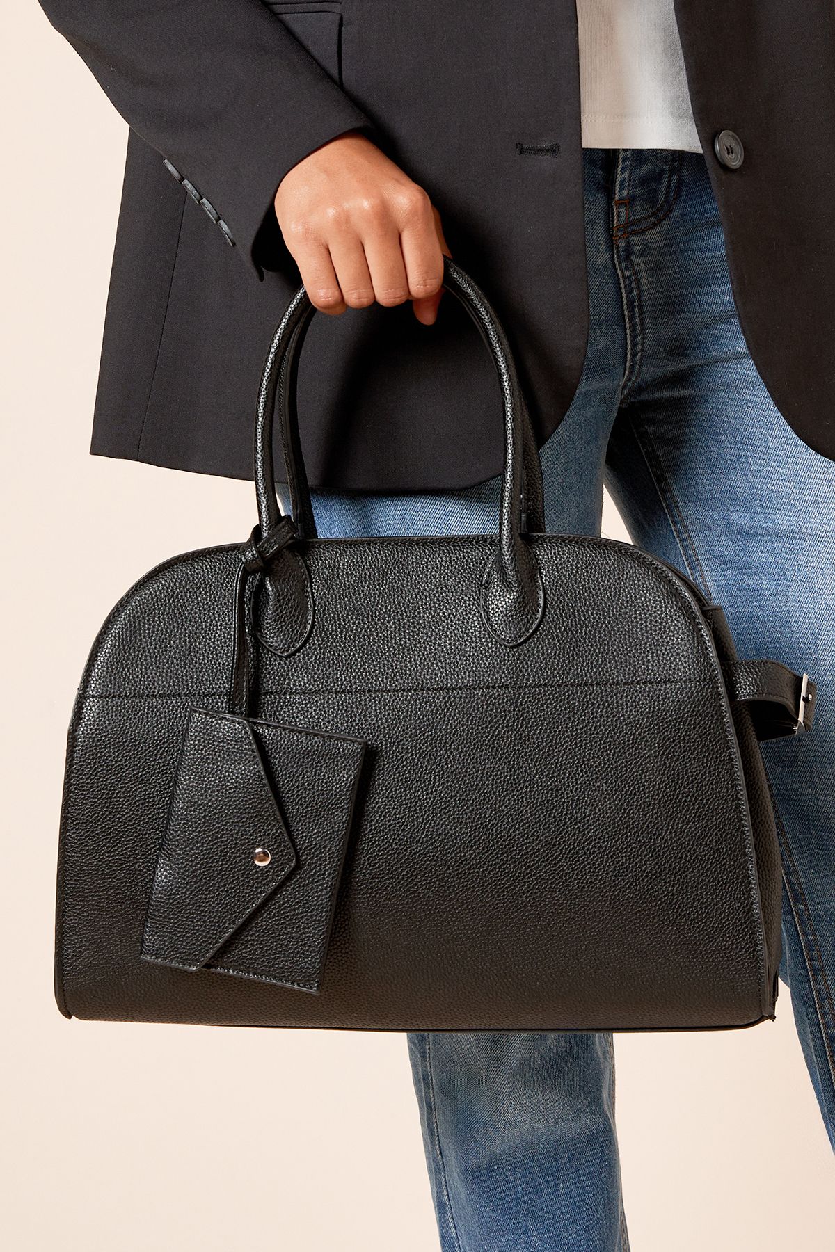 Dorothy Perkins Grassington Large Bowler Bag With Crossbody Strap Black image 2